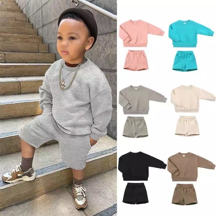 Spring children cotton clothing set baby boy clothes kid sweatshirt T-shirt top+sport shorts 2Pcs outfit toddler tracksuits suit