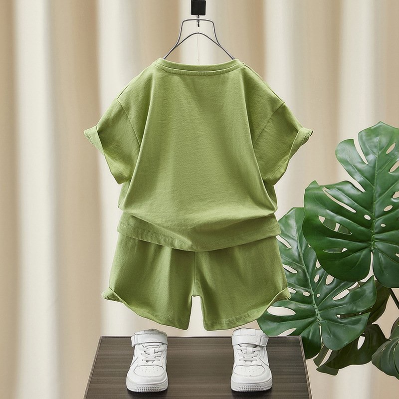 Children Outwear Suit T-shirt Casual Shorts Cartoon Kids short-sleeved Teenagers Boys cotton hoodie Clothing whit dinosaur Sets
