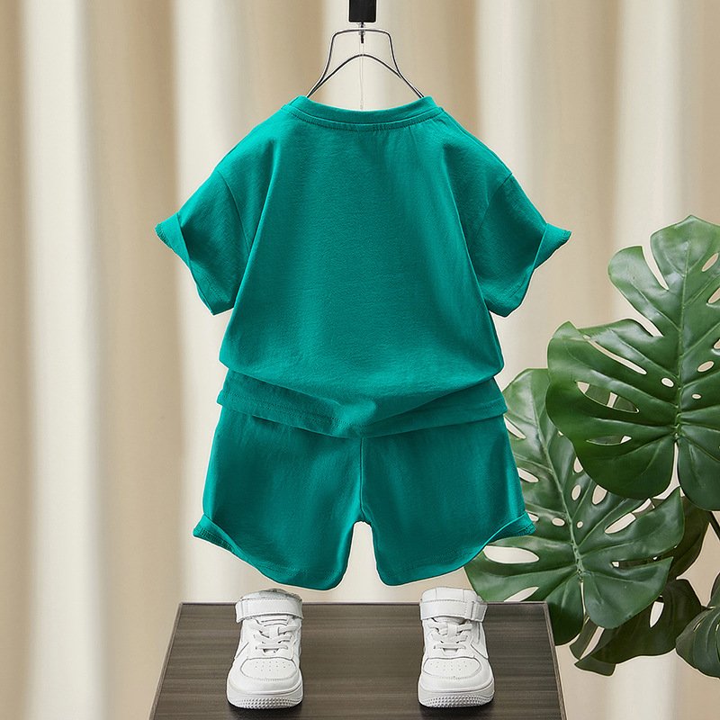 Children Outwear Suit T-shirt Casual Shorts Cartoon Kids short-sleeved Teenagers Boys cotton hoodie Clothing whit dinosaur Sets
