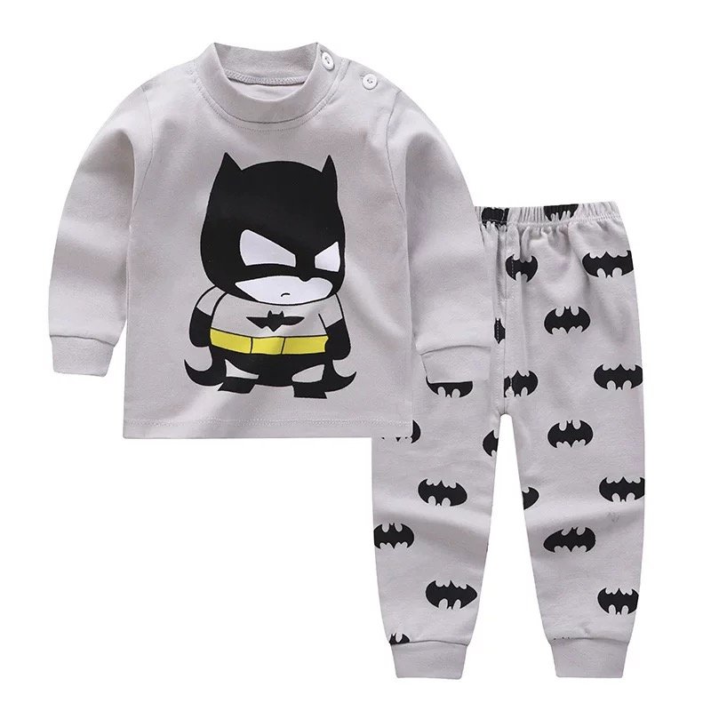 Autumn Winter 100% Cotton Long Sleeve And Long Pants Leisure Wear Kids Girls Boys Clothing Set Pajamas