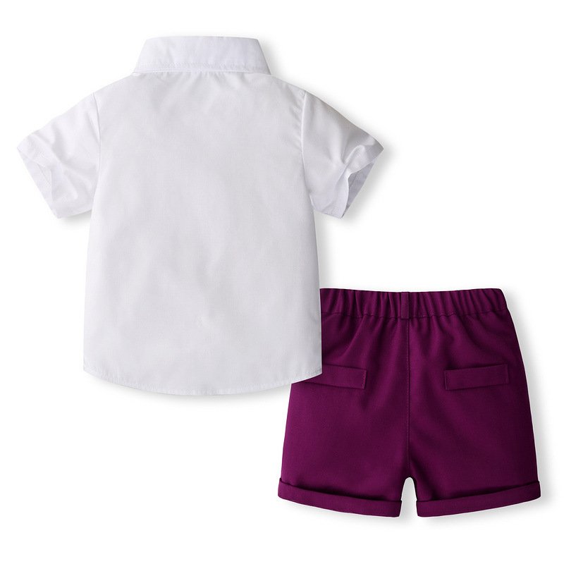 Summer baby cotton clothes for boys 6-24m short gentlemen toddler boy clothing sets new born clothes sets