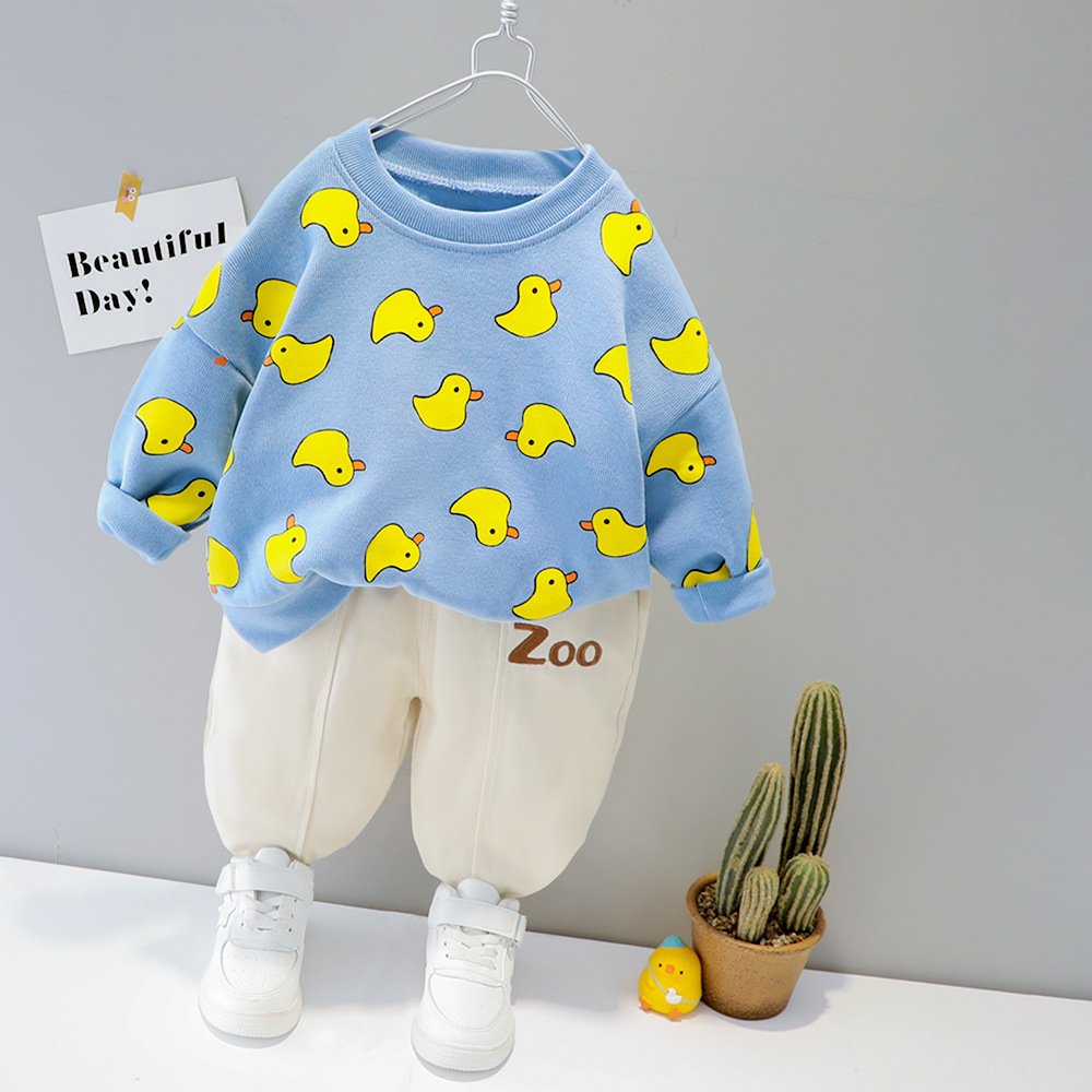 Winter Customized Baby Boys Outfit Two Piece Hoodie Kids Set Child Long Sleeve Clothing Casual Suit Tops+Pants 2PCS Outfits
