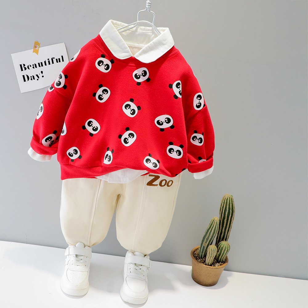 Winter Customized Baby Boys Outfit Two Piece Hoodie Kids Set Child Long Sleeve Clothing Casual Suit Tops+Pants 2PCS Outfits