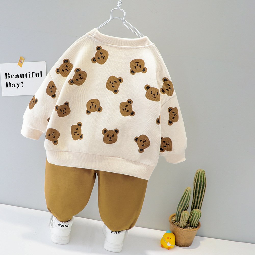 Winter Customized Baby Boys Outfit Two Piece Hoodie Kids Set Child Long Sleeve Clothing Casual Suit Tops+Pants 2PCS Outfits