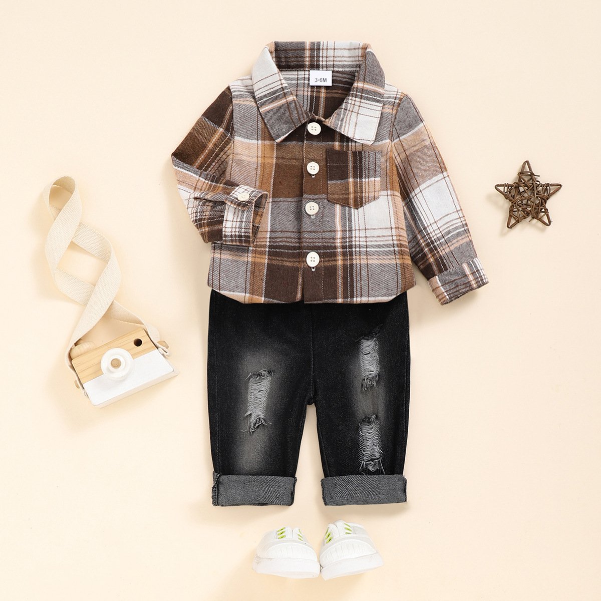 Baby clothes Spring and autumn leisure style long-sleeved boy shirt denim suit big kids clothes sets