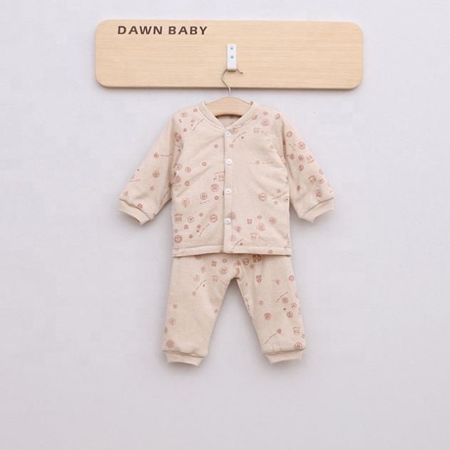 organic cotton quilted printing baby boys clothes set