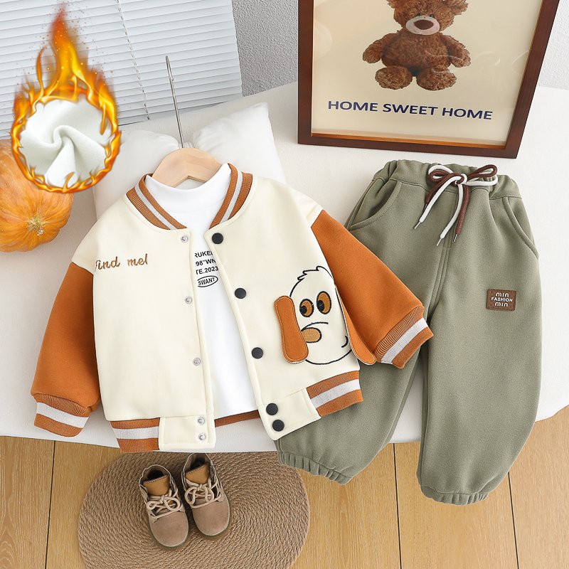 Unisex Short Sleeve Baseball Jacket Letter Print Leisure Sports Suit for Boys for Autumn & Winter Motorcycle Activities