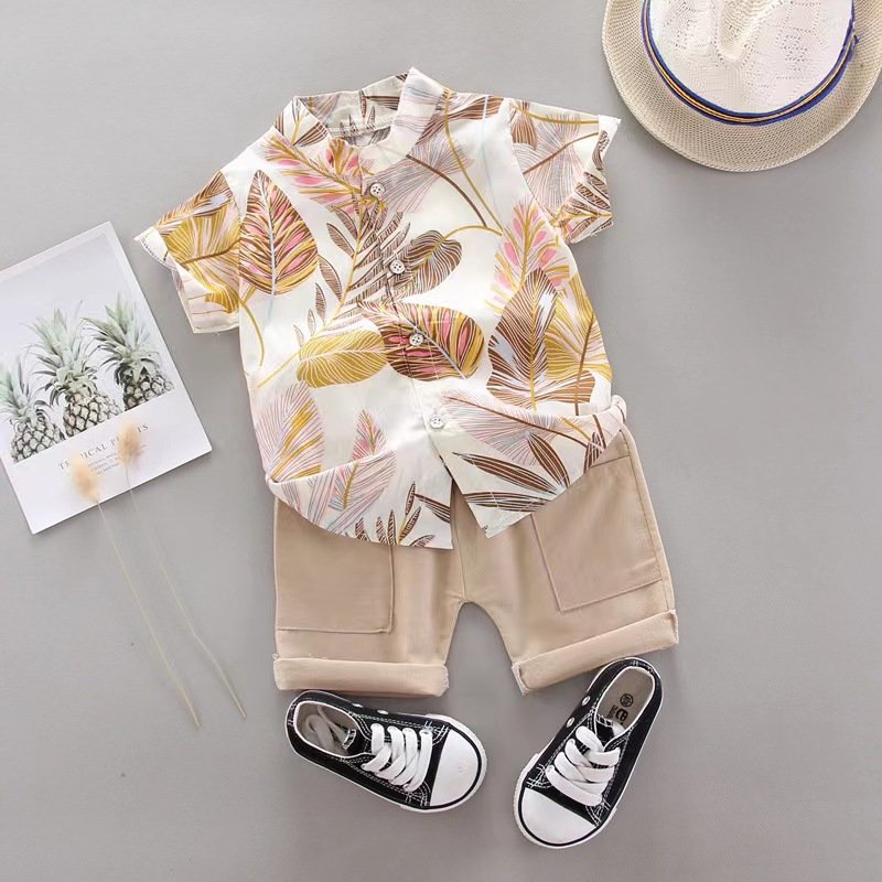 Conyson Wholesale Summer Short Sleeve New fashion Clothes Cotton Two Pieces suits Kids Boy Shorts Casual Clothing Outfit Set