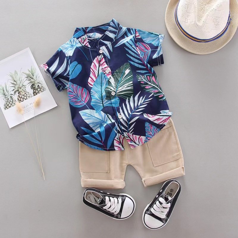Conyson Wholesale Summer Short Sleeve New fashion Clothes Cotton Two Pieces suits Kids Boy Shorts Casual Clothing Outfit Set