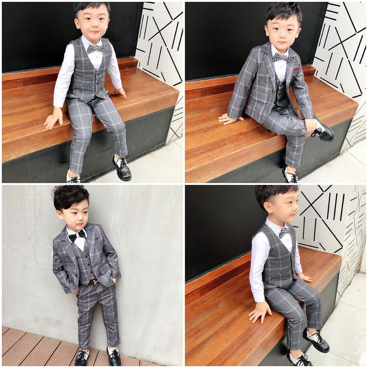 Winter Boys Suits Blazers Clothes For Wedding Party Baby boys Vest Pants Jackets 3pcs Kids Boys Outerwear Clothing Set