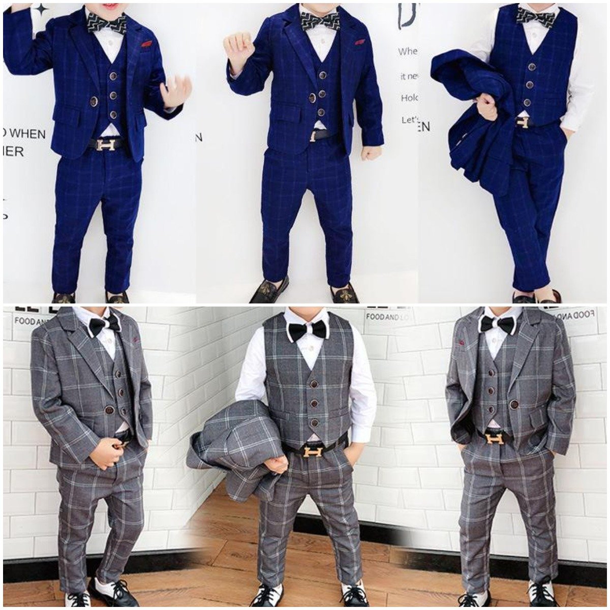 Winter Boys Suits Blazers Clothes For Wedding Party Baby boys Vest Pants Jackets 3pcs Kids Boys Outerwear Clothing Set