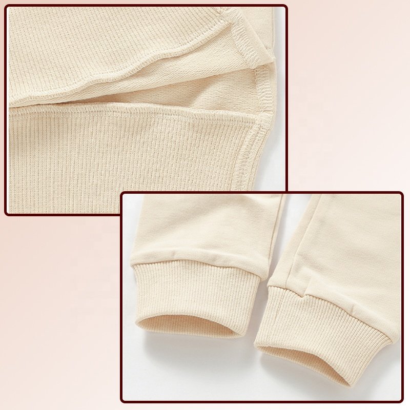 Baby Hoodie Set Clothes Newborn Boy Girl Tracksuit Solid Color Organic Cotton Long Sleeved Children's Hoodies Sets