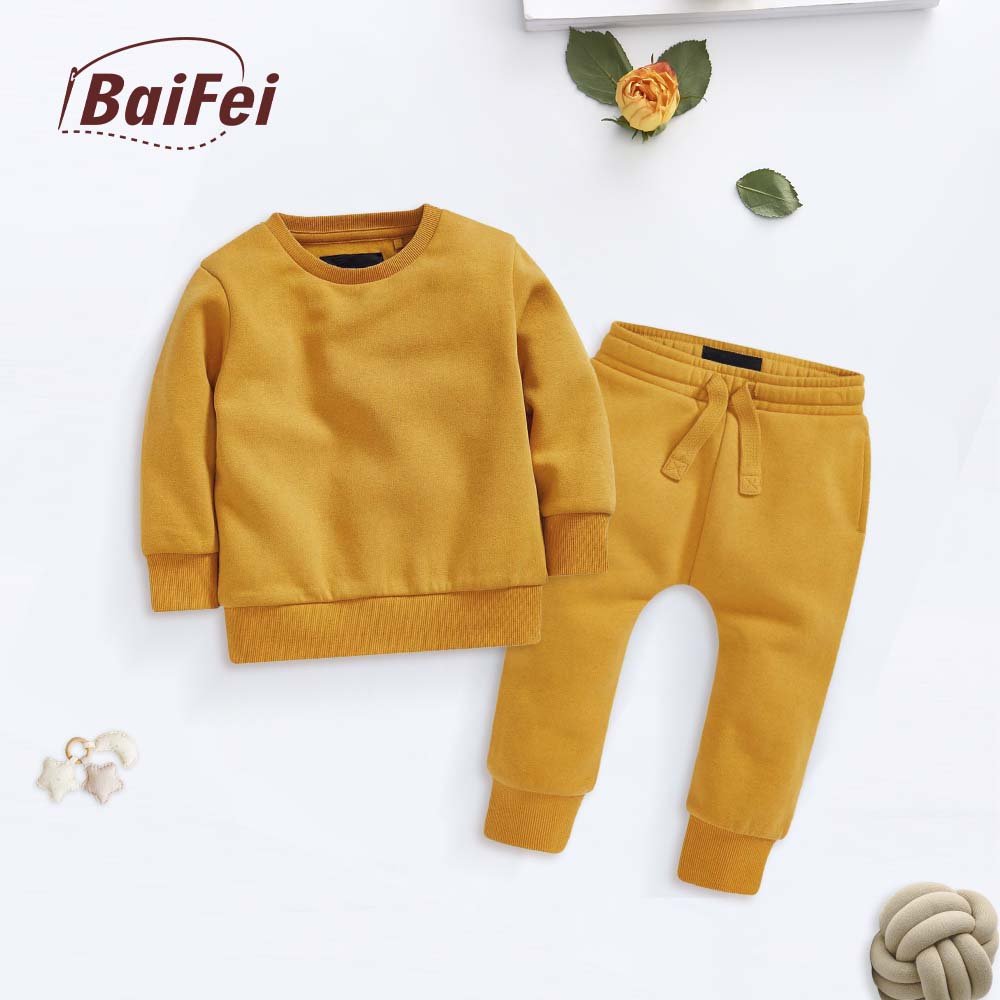 Customized Kids Hoodies Set Comfortable 100% Cotton Children's Sportswear with Private Label OEM Boy Clothing Sets