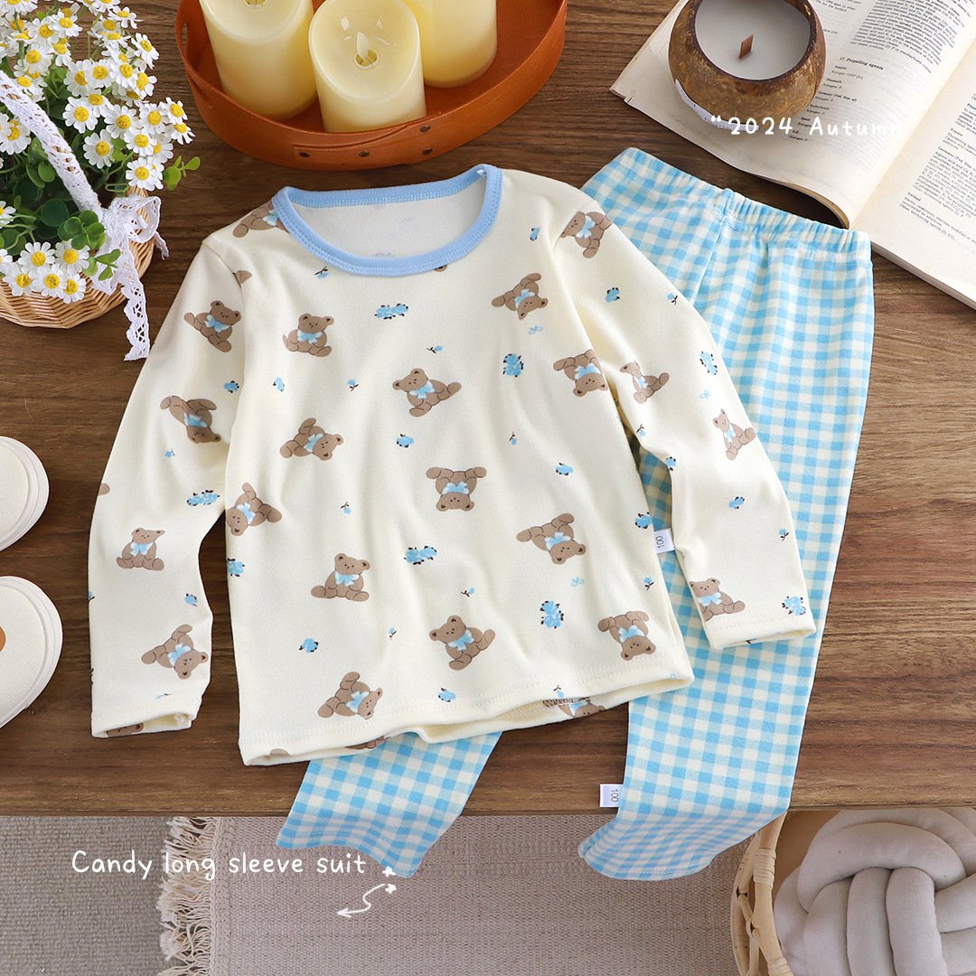 Children's underwear set new pajama boys long Johns base home wear girls warm long Johns autumn and winter style