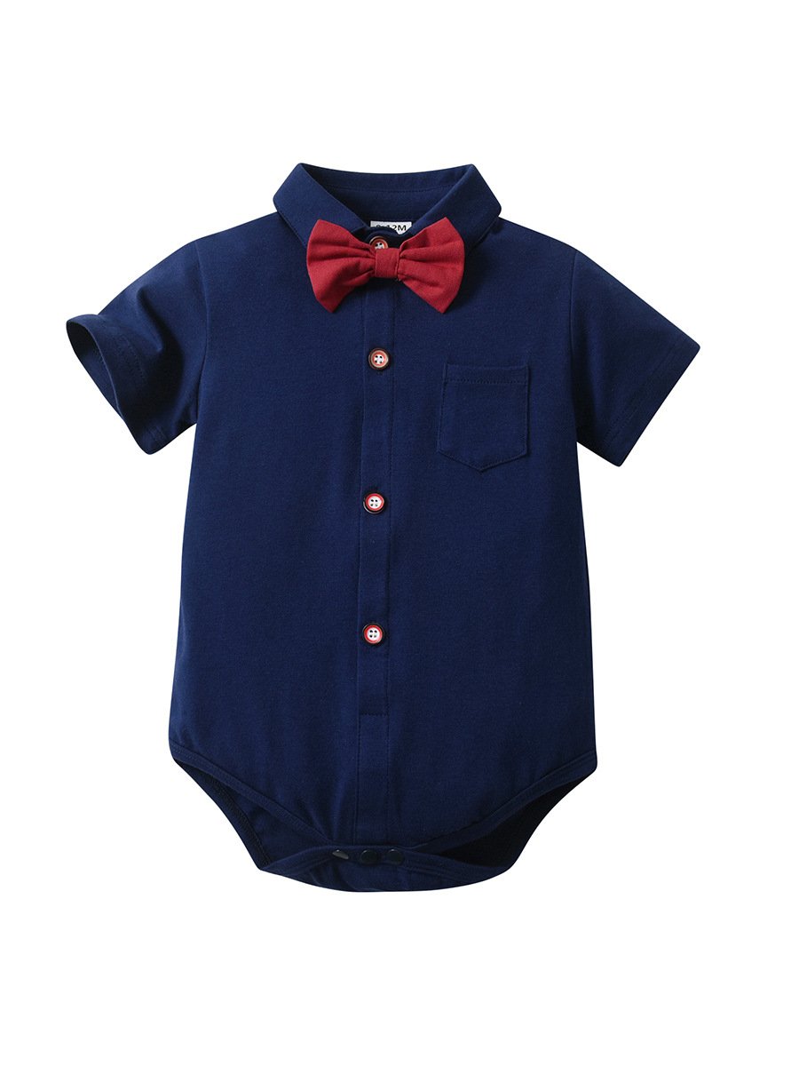 Summer Boys Gentleman Clothes Outfits Short Sleeve Romper and Suspender Shorts Hat 3 Pcs Set Toddler Boys Clothing Sets