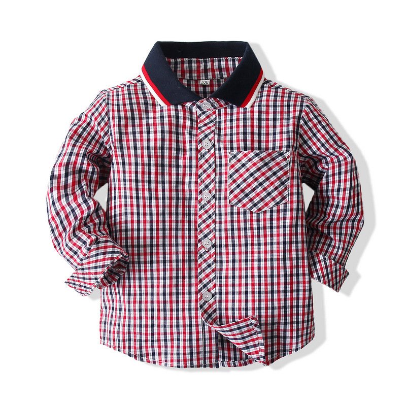 Wholesale Summer New Baby Gentleman Clothing Set Long Sleeve Plaid Shirt Suspender Jeans Boy Clothing Sets