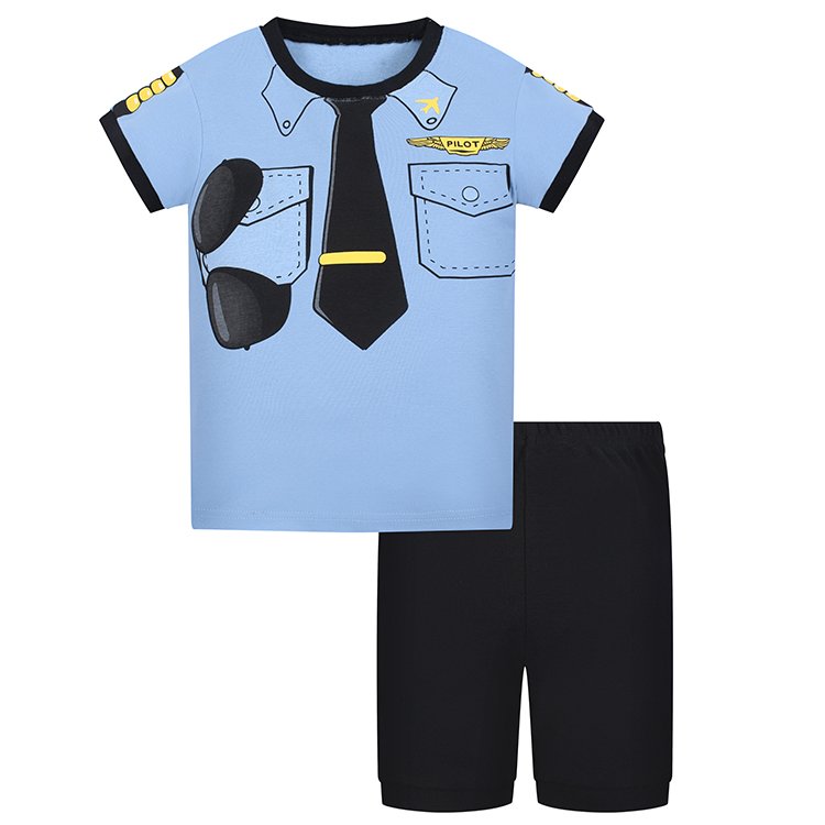 Wholesale 100% Cotton Boy Clothes Set Cool Style Combination Sports Short Sleeve T Shirt And Shorts Clothing Sets
