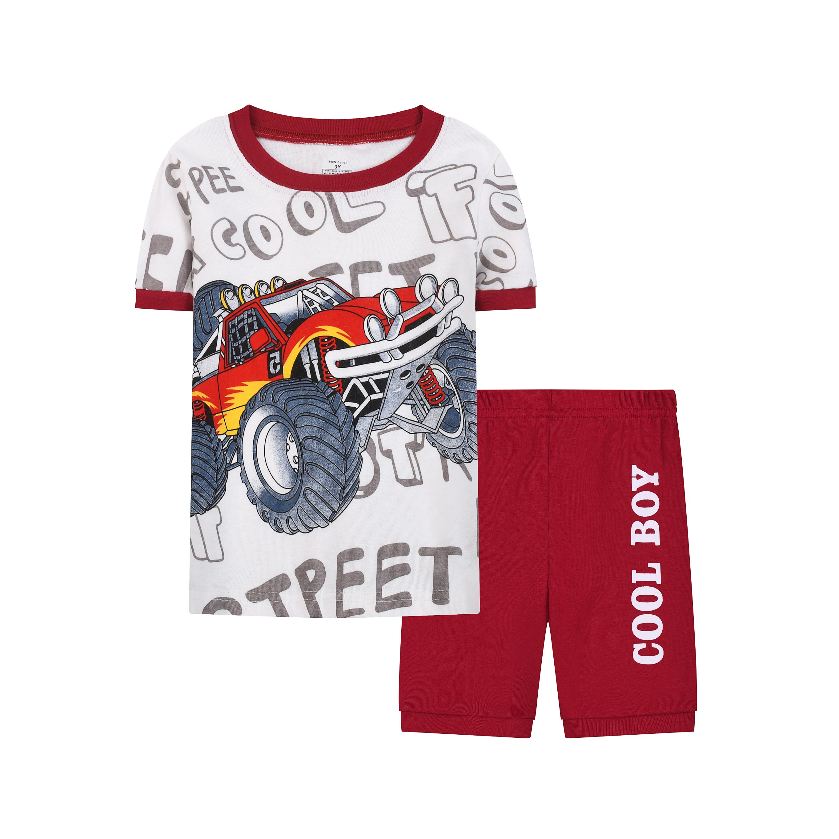 Wholesale 100% Cotton Boy Clothes Set Cool Style Combination Sports Short Sleeve T Shirt And Shorts Clothing Sets