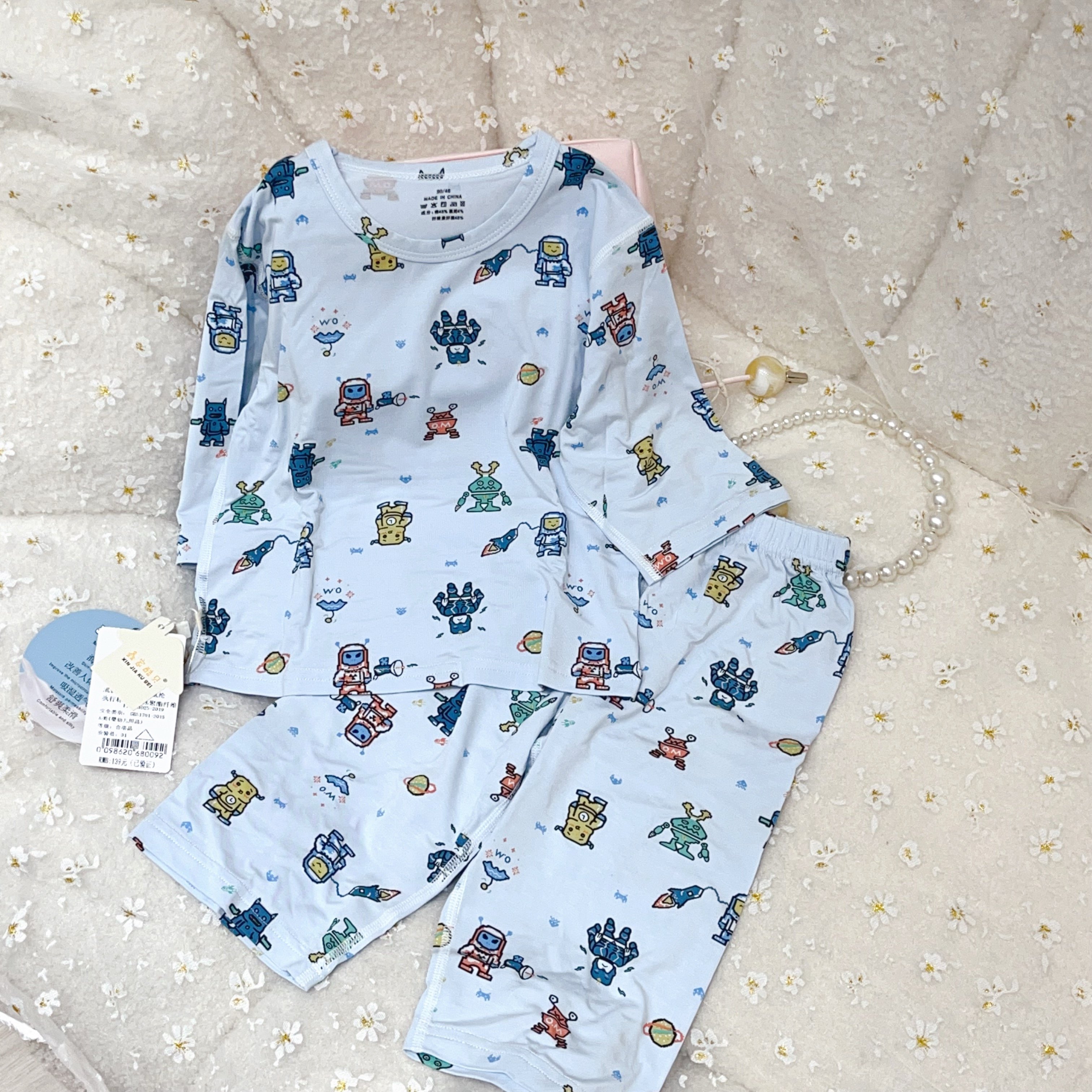 wholesale 2-Piece Cotton Pajamas for Boys Girls Casual Home Clothing for Kids Spring Autumn Printed Pattern for Toddlers