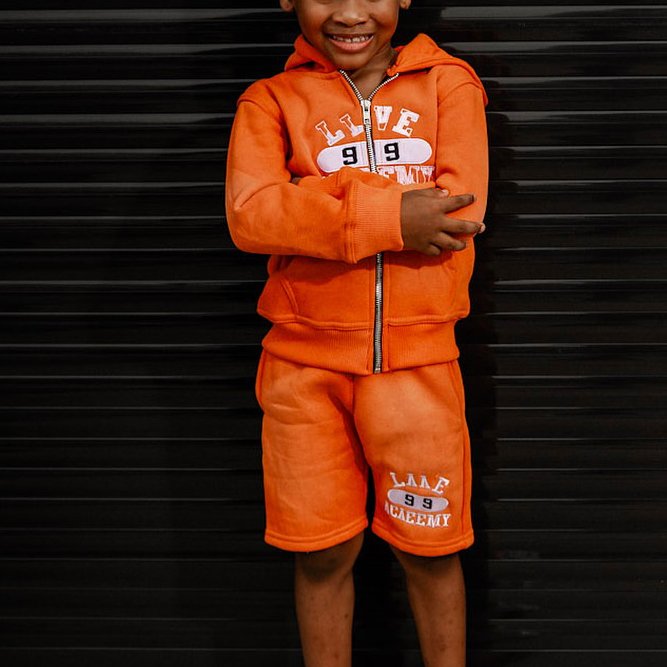 Wholesale Distressed Vintage Children Clothes Boy Clothing Sets Zipper Up Hoodie Shorts Set Kids Cotton Acid Washed Tracksuits