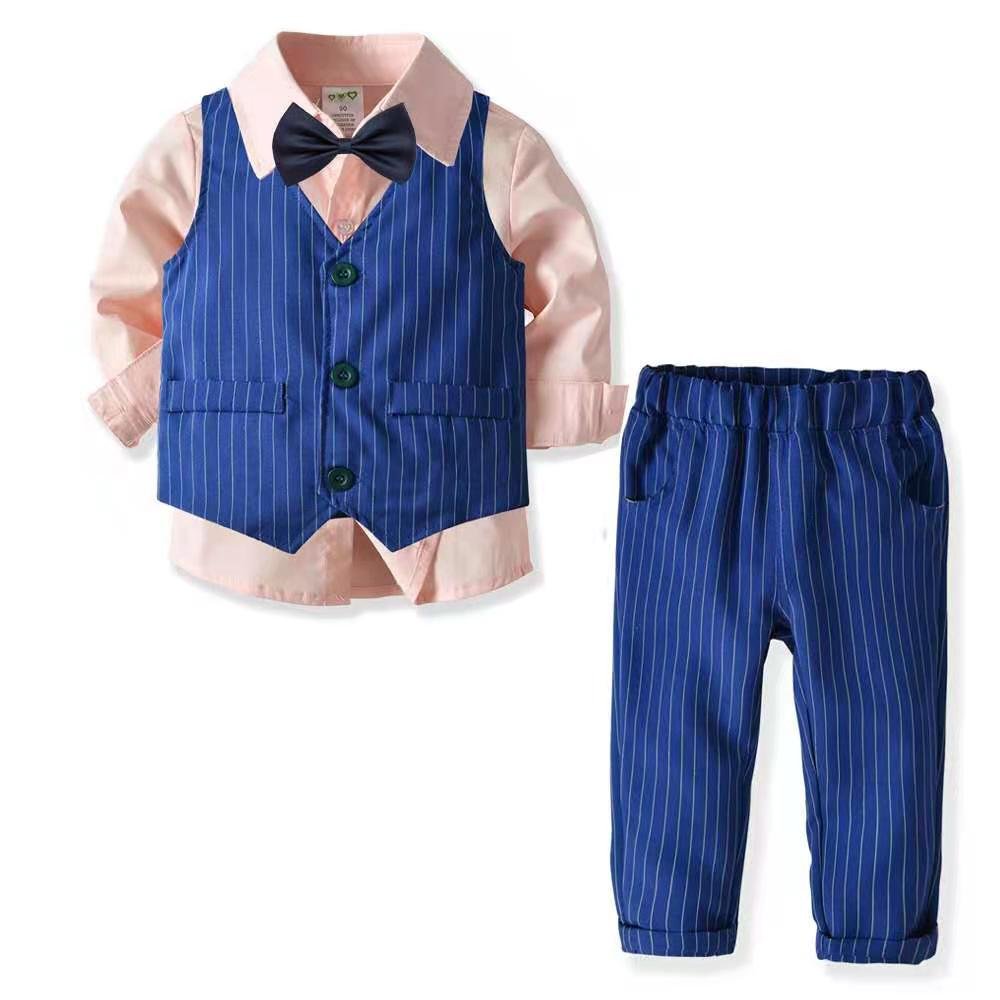 WSG47 fashion clothing set Gentleman children shirt+vest+pant boy 3 pieces suit for wedding