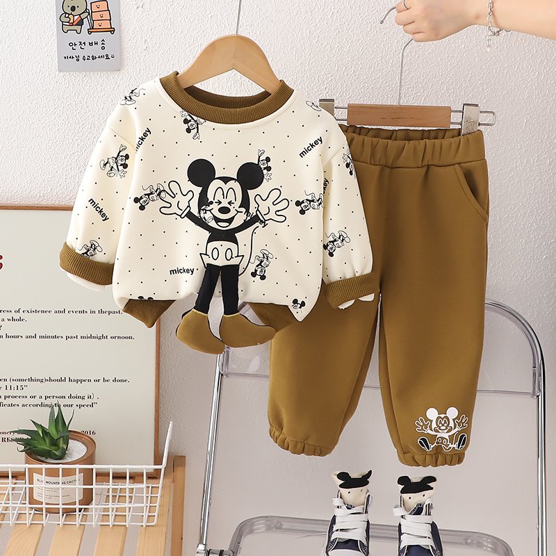Children's cartoon hoodie set 2024 new autumn and winter clothing for girls winter fashion baby cute two-piece set