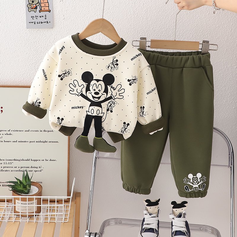 Children's cartoon hoodie set 2024 new autumn and winter clothing for girls winter fashion baby cute two-piece set