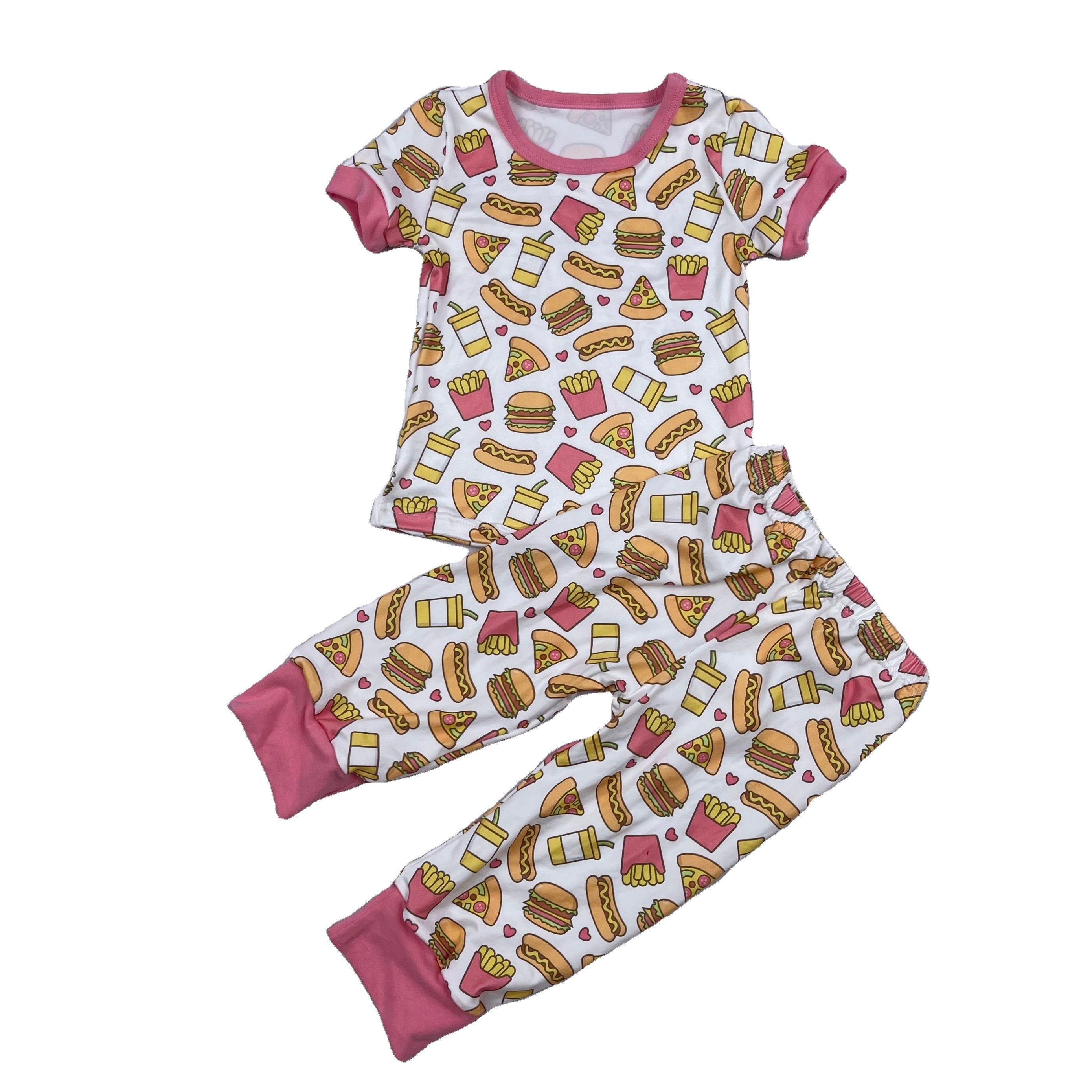 China Made Christmas Short Sleeve Comfortable Kids Pajamas Suit Children Fall 2Pcs Clothes Sets Kids Outfits