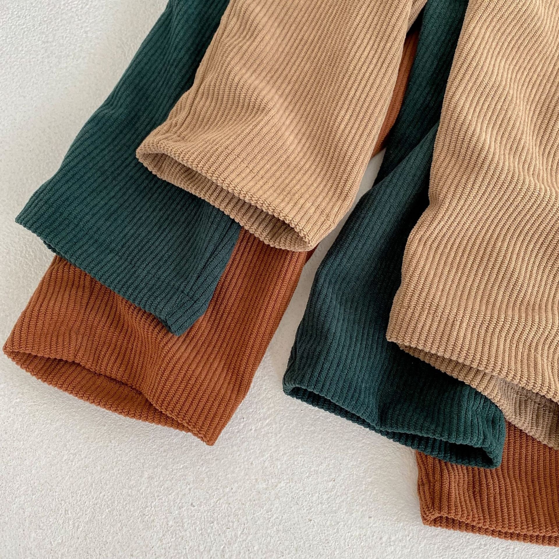 wholesale kids outfits autumn winter two pieces pants set Corduroy baby boys clothing sets
