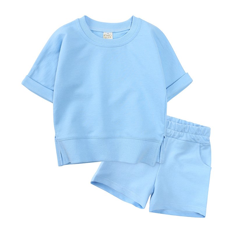 Conyson Custom Logo New 2023 Toddler Casual Summer Kids 2 Pieces Short Sleeves Boys And Girls Clothing Jogger 1-7Y Kids Sets