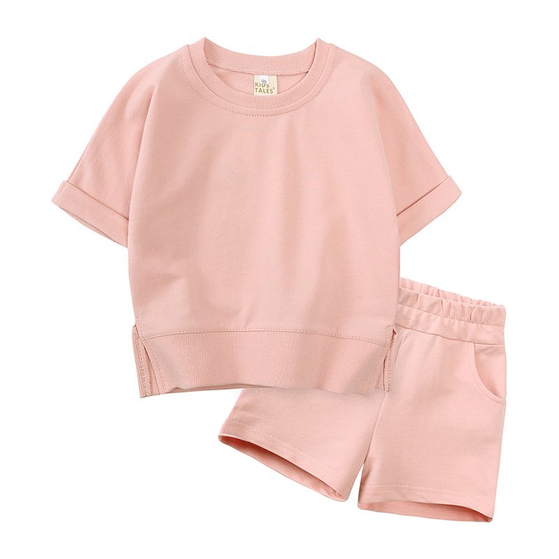 Conyson Custom Logo New 2023 Toddler Casual Summer Kids 2 Pieces Short Sleeves Boys And Girls Clothing Jogger 1-7Y Kids Sets