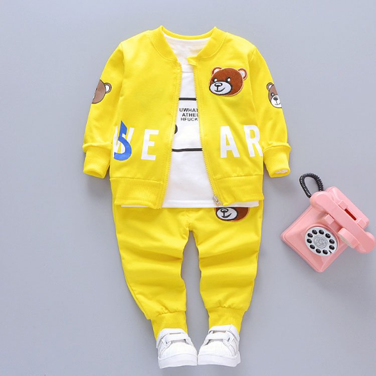 Autumn new t-shirt coat sweatshirt 3-piece set kids clothing suit baby boys girls clothes