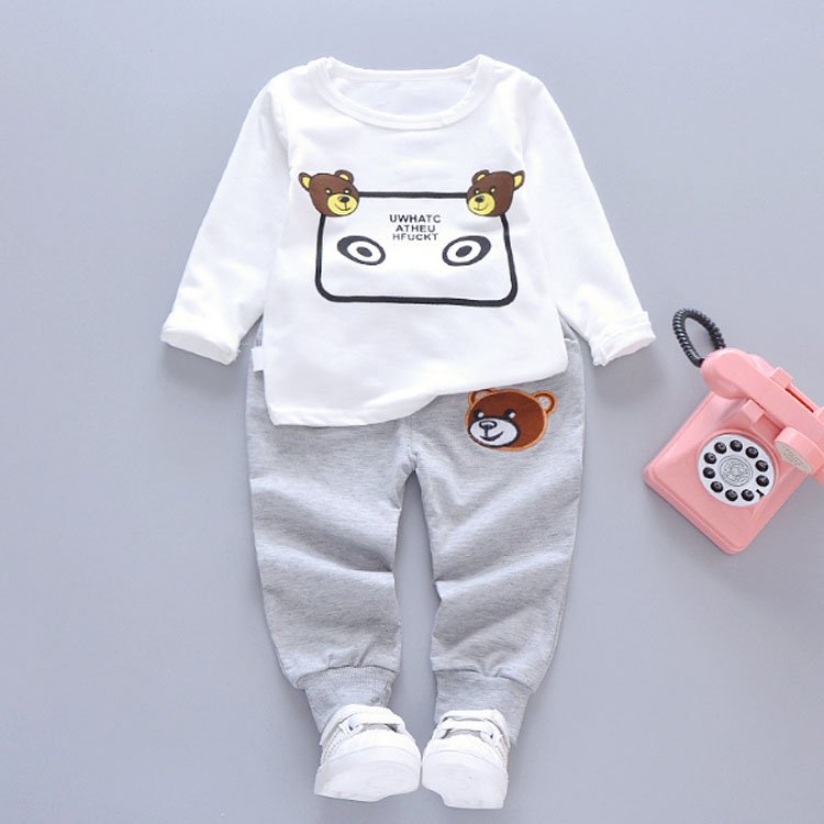 Autumn new t-shirt coat sweatshirt 3-piece set kids clothing suit baby boys girls clothes