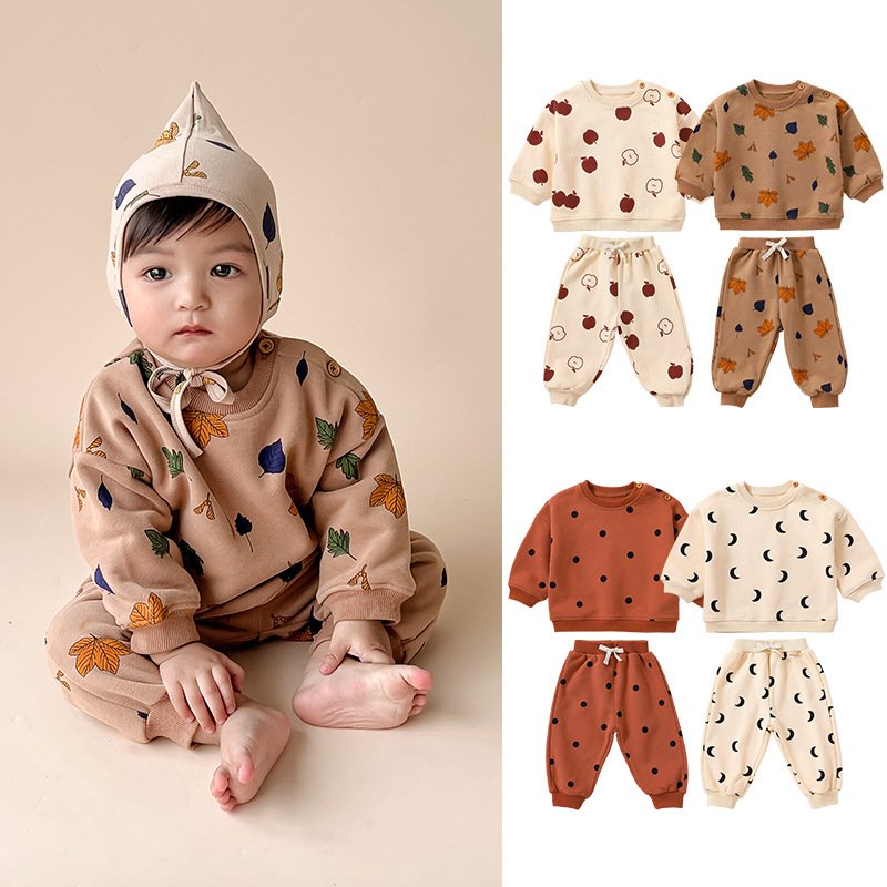 2023 Boutique Bamboo Baby Clothes Boutique Boys and Girls sweatshirt and sweatpants set Kids sweat suits