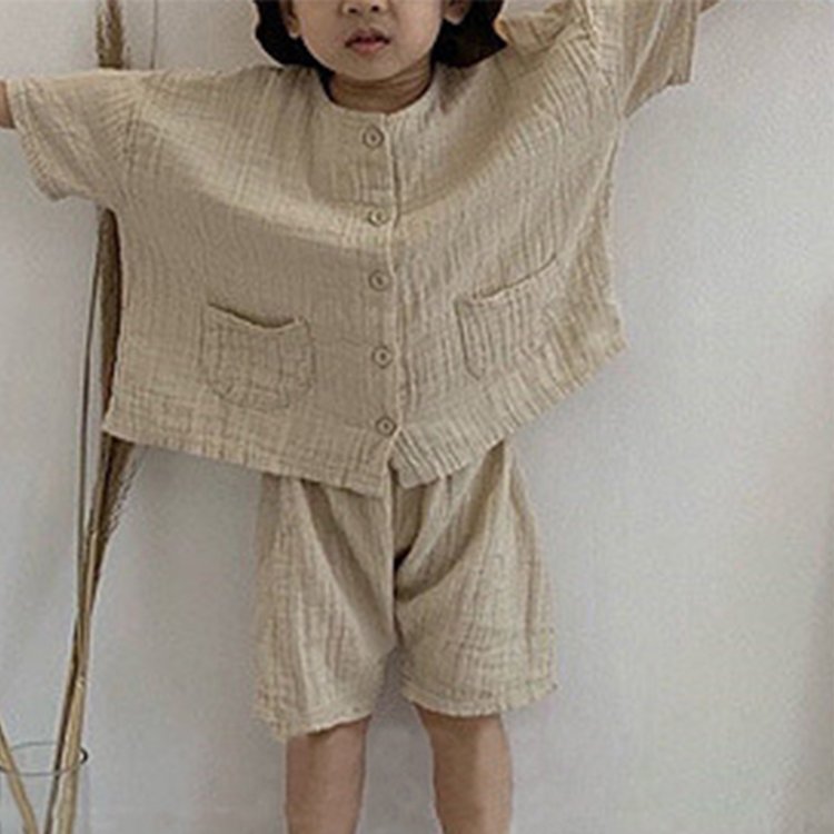 Special New Subsection Colored Children's Clothing sets Boys and girls Summer kids Clothing cotton woven fabric baby wears sets