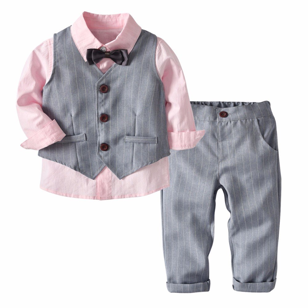 Manufacture Baby Boys Boutique Clothing Long Sleeve 3pcs a Sets For Little Boy Wear 19B122