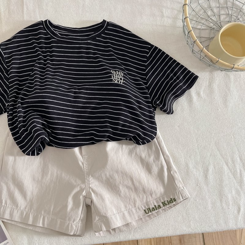 Summer Short Sleeve Children clothing set 2Pcs Striped top Shorts Suit Kids Boys clothing set