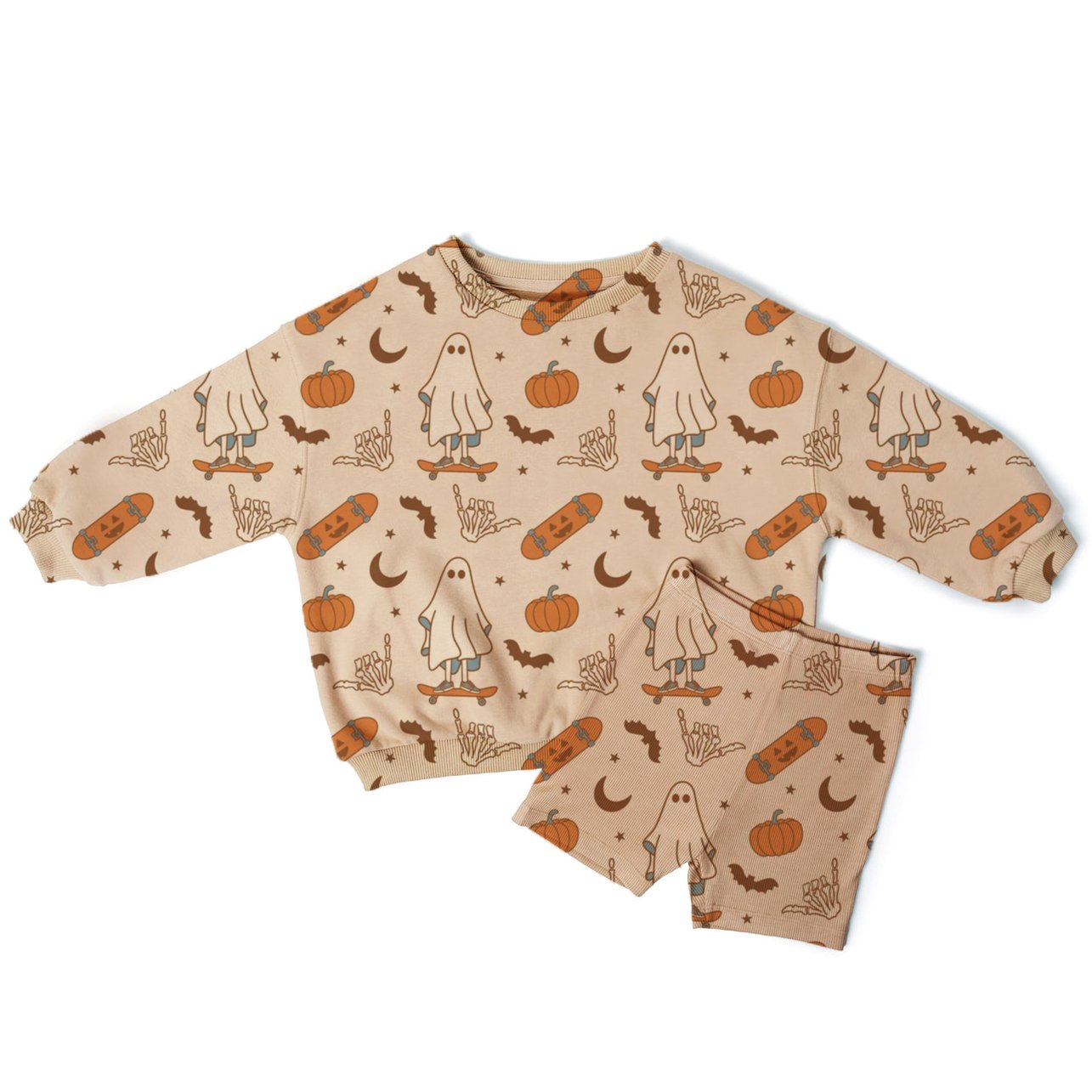 Baby Kids Cute Christmas Printing Sweatshirts and Bike Shorts Boys Girls Fashion Outside Festival Clothing Sets