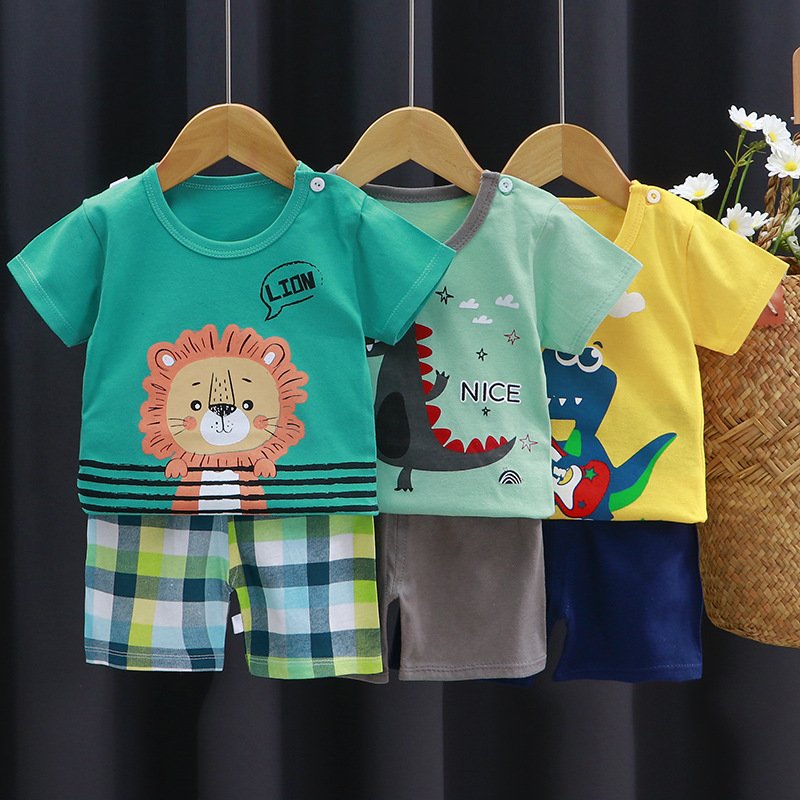Wholesale Children Kids Summer Clothes Short Sleeve Baby T Shirt Boys Clothing Set