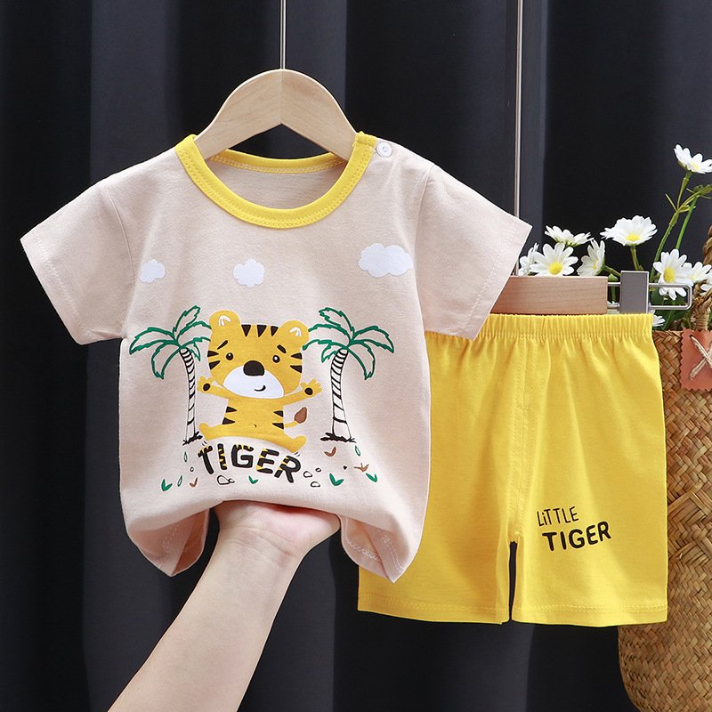 Wholesale Children Kids Summer Clothes Short Sleeve Baby T Shirt Boys Clothing Set