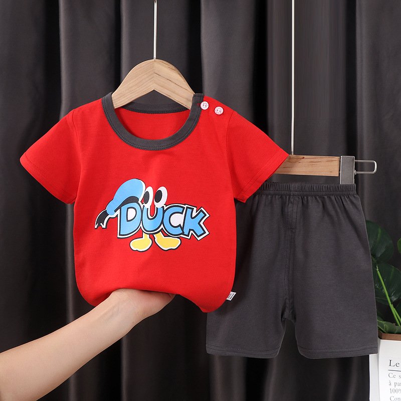 Wholesale Children Kids Summer Clothes Short Sleeve Baby T Shirt Boys Clothing Set