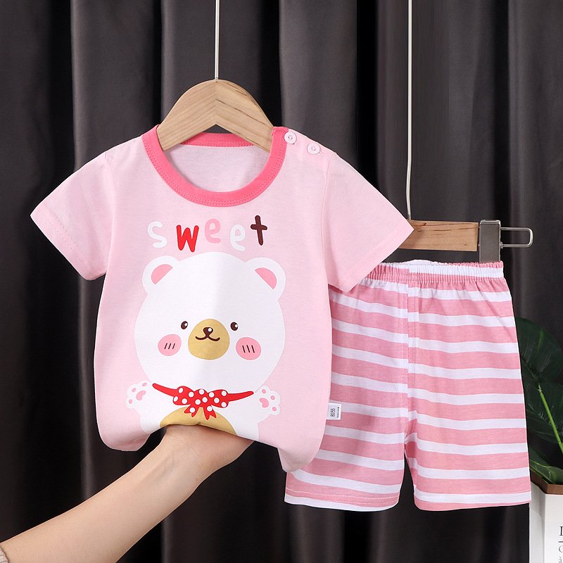 Wholesale Children Kids Summer Clothes Short Sleeve Baby T Shirt Boys Clothing Set