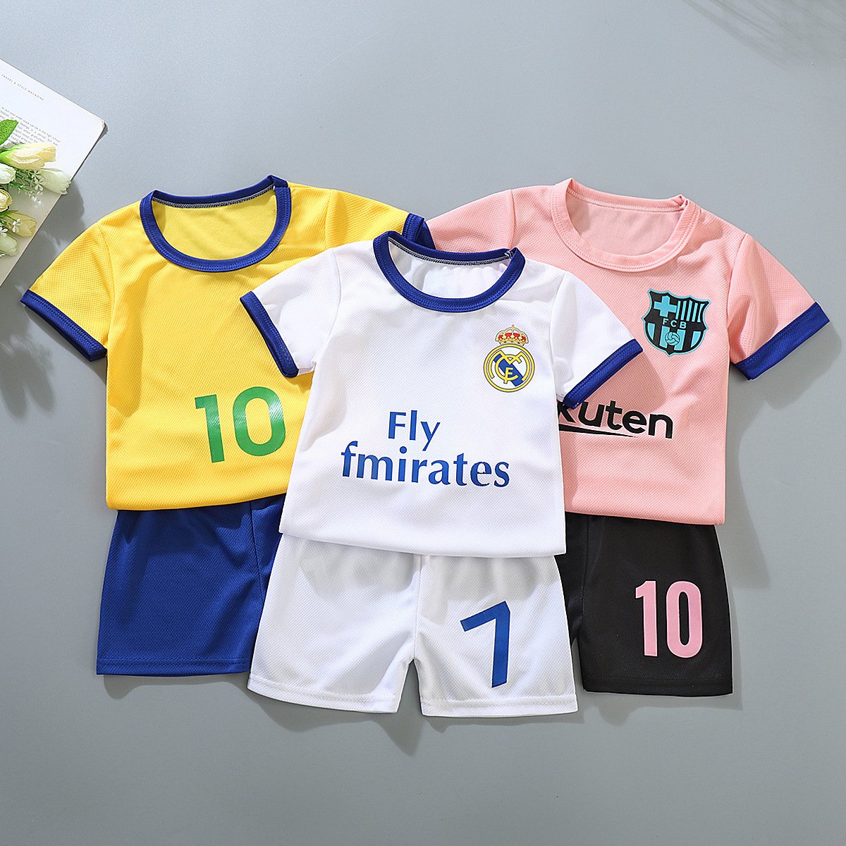 Children's football uniform boys and girls summer jersey training suit 1-12 years old short-sleeved T-shirt mesh breathable suit