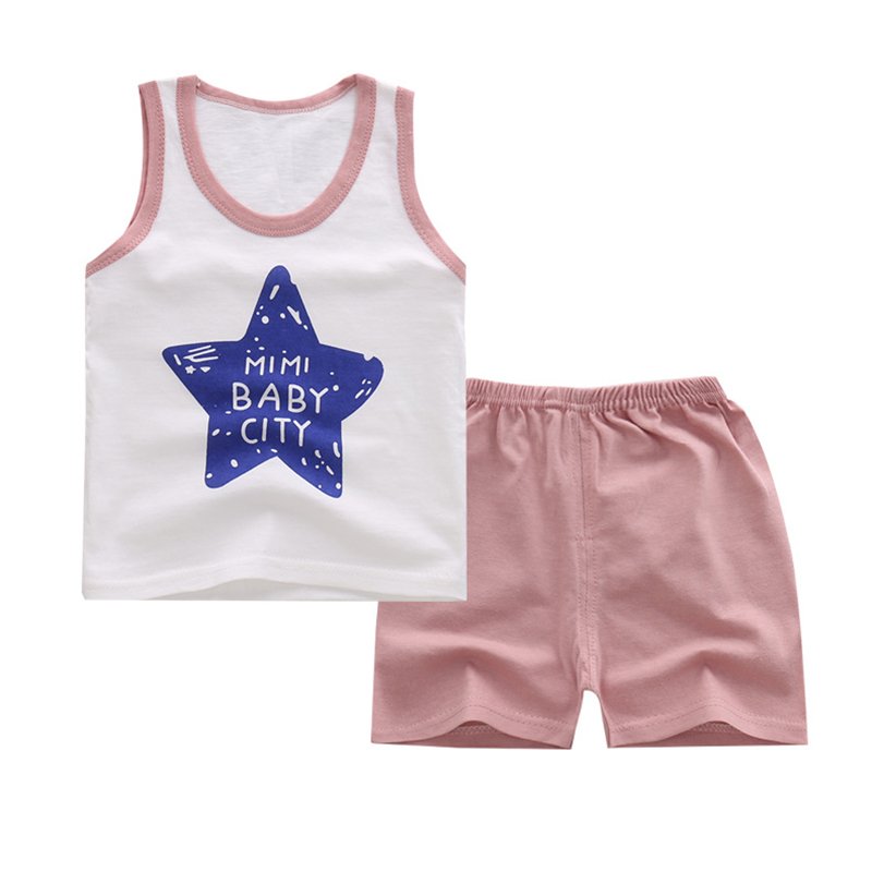 Fashion clothes short sleeve set for children sleeveless boys girls plain cotton blank polyester t shirt short pant set