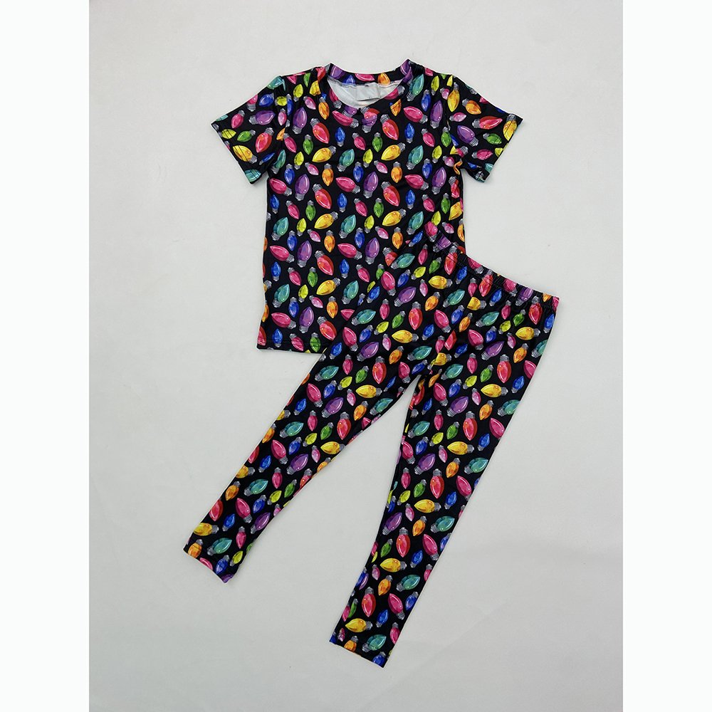 Qingli Oem Baby Pajama Set Bamboo Material Sleepwear Children Custom Print Comfortable Pajamas Set Outfit