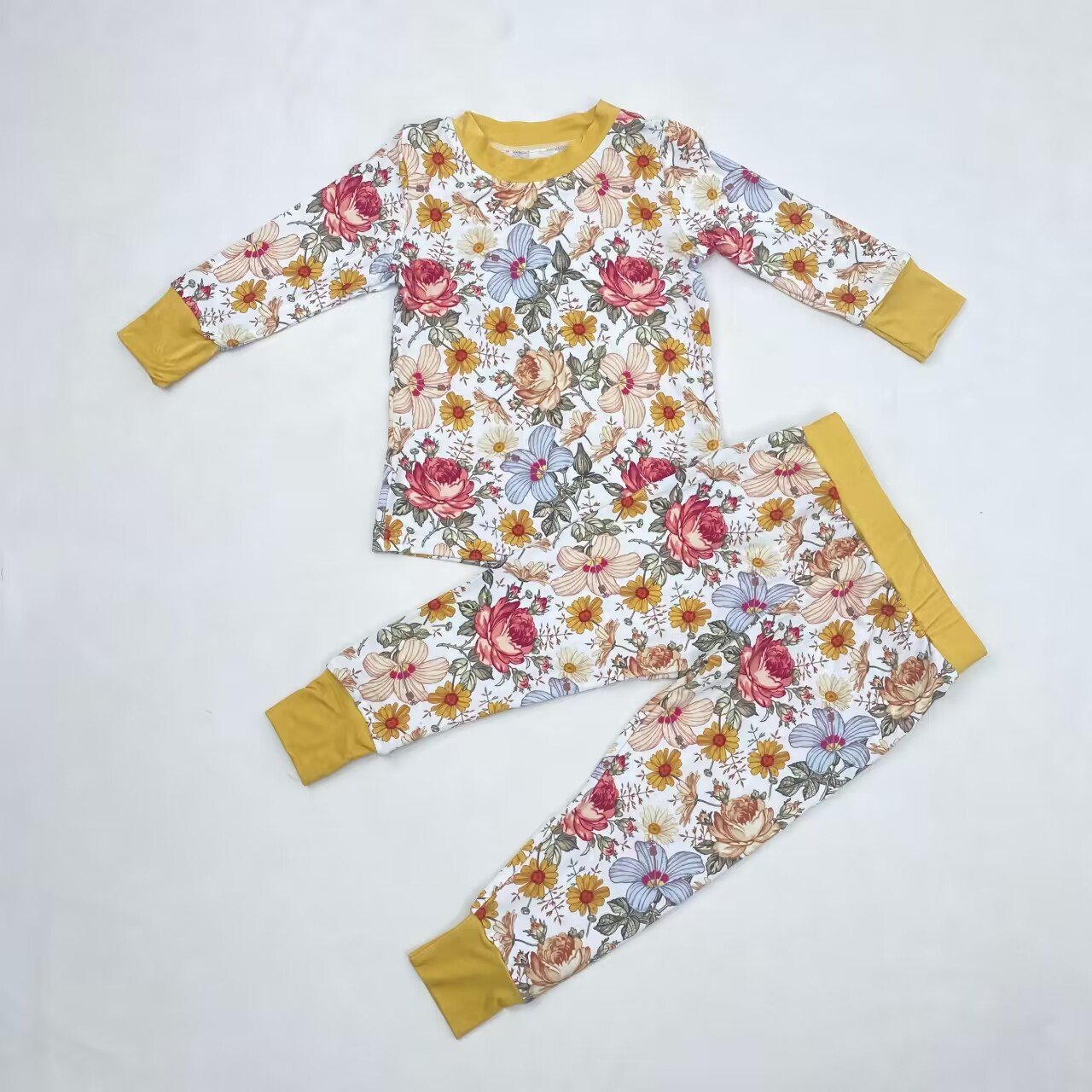 Qingli Oem Baby Pajama Set Bamboo Material Sleepwear Children Custom Print Comfortable Pajamas Set Outfit