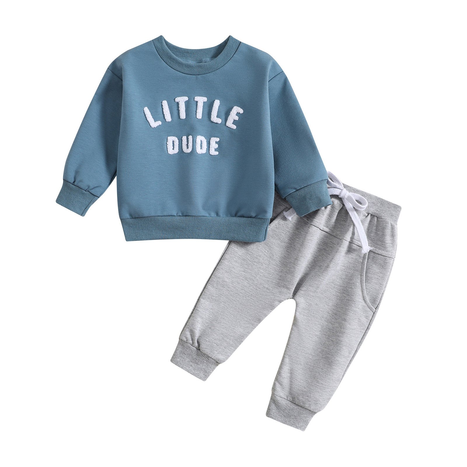 2023 baby boy clothings set Streamline cotton boys clothing sets kids wholesale clothing boys Solid color long sleeve baby set