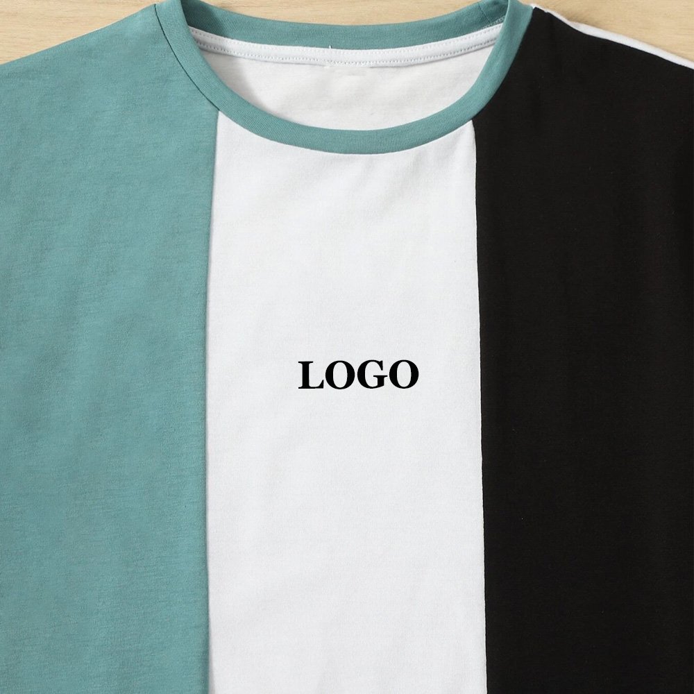 2022 New Arrivals Boys Clothing Sets / Custom Logo Kids Designer Twin Set / Two Piece Boys Color Block Tee & Short Set