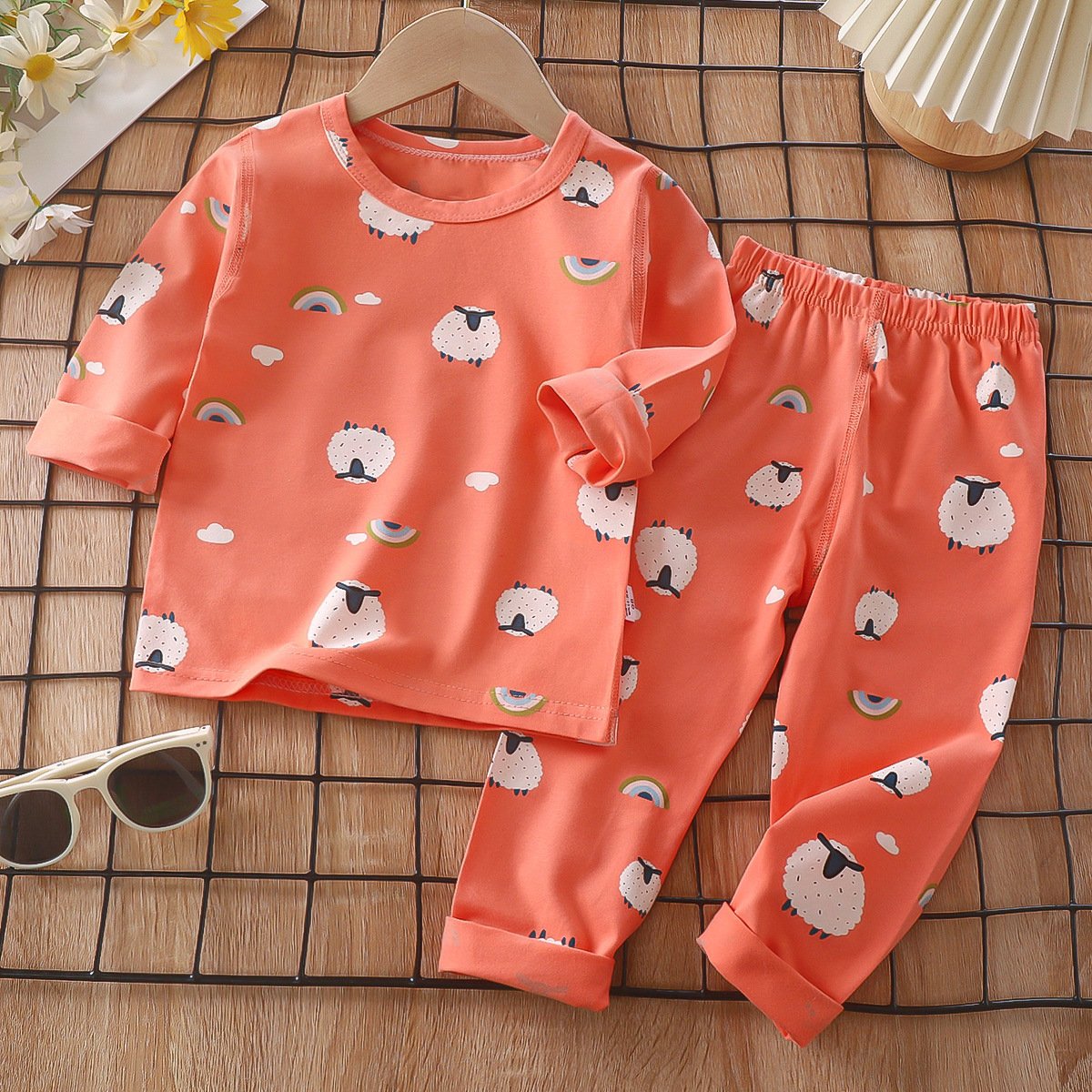 Children's pajamas set spring 95% cotton baby underwear boys homewear girls long Johns children's clothing wholesale