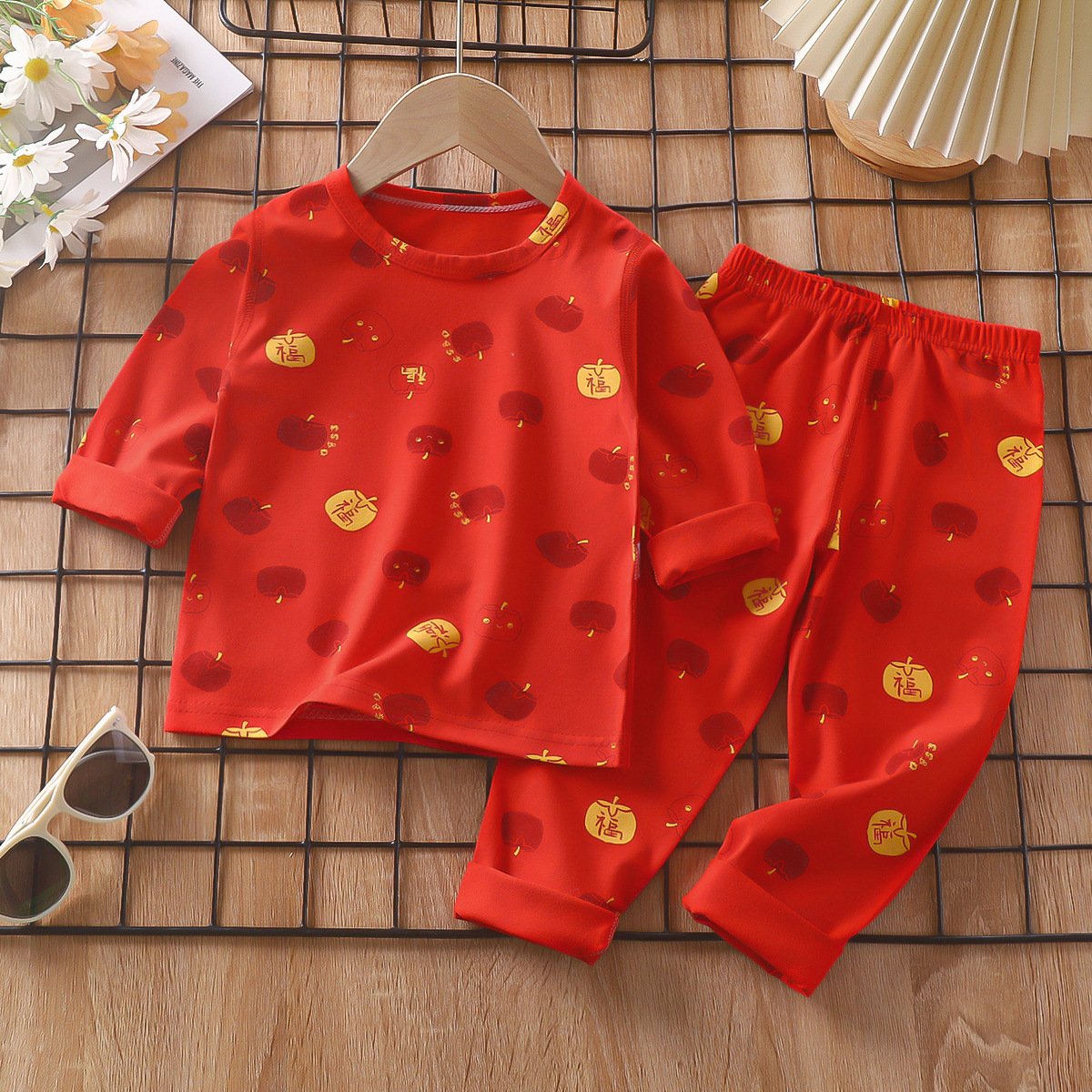 Children's pajamas set spring 95% cotton baby underwear boys homewear girls long Johns children's clothing wholesale